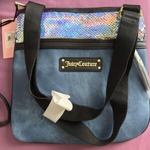 Juicy Couture Multicolor Sequin and Blue Crossbody Bag